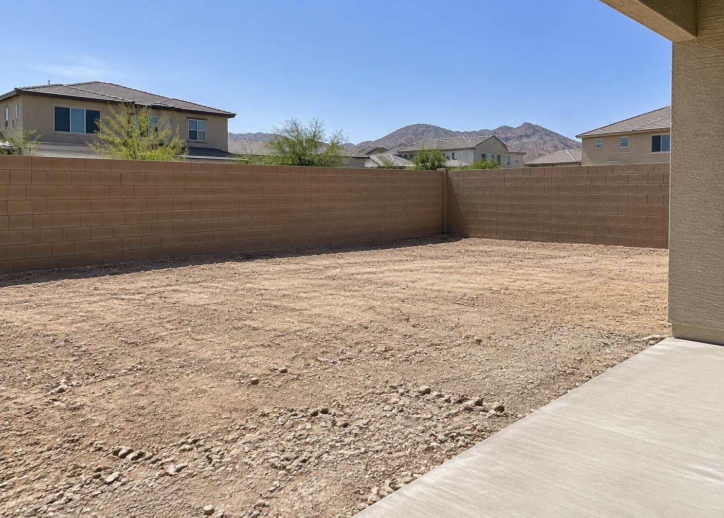Unfinished Henderson backyard before outdoor improvements